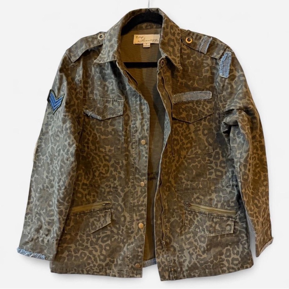 Vintage Havana Leopard Print Military Utility Jacket - Women’s Size Small